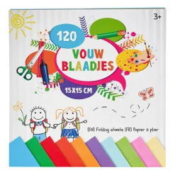 Creative Craft Group Gekleurde Vouwblaadjes, 15x15cm, 120st. Clearance