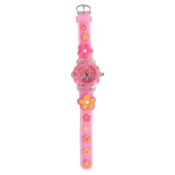 Glamour Analoog Horloge met Licht Bloemen - Licht Roze- Hot
