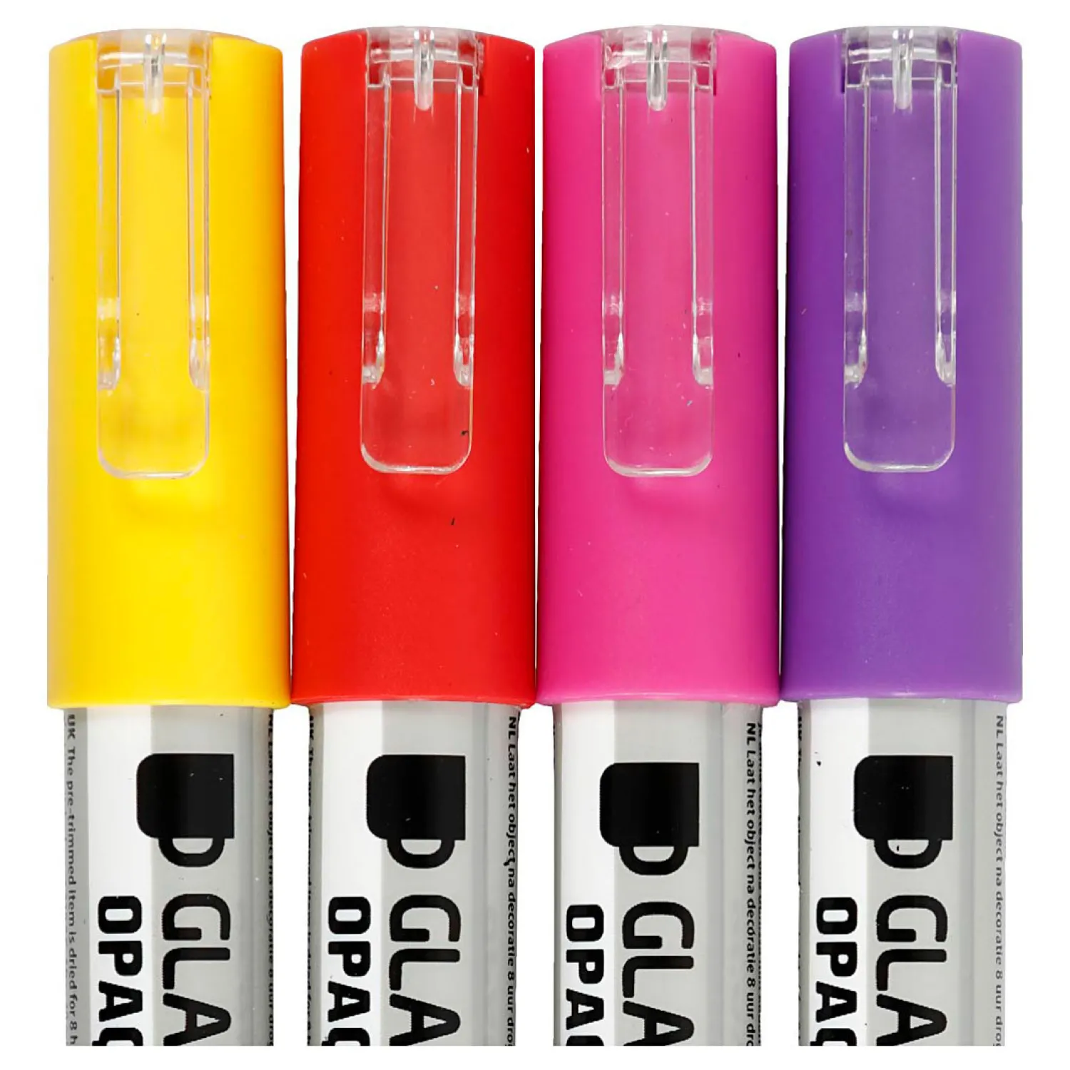 Creativ Company Glas- & Porseleinstiften Dekkend Oranje/Paars/Rood/Geel, 4st. Sale