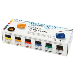Glas- en Porseleinverf Helder Kleur, 6st.>Creativ Company Sale