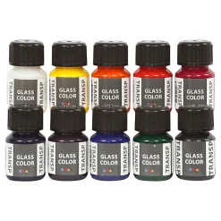 Creativ Company Glass Color Transparant Glasverf Kleur, 10x30ml New