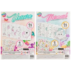 Glitter Kleur en Stickerboek Eenhoorn/Zeemeermin><noscript><img width=
