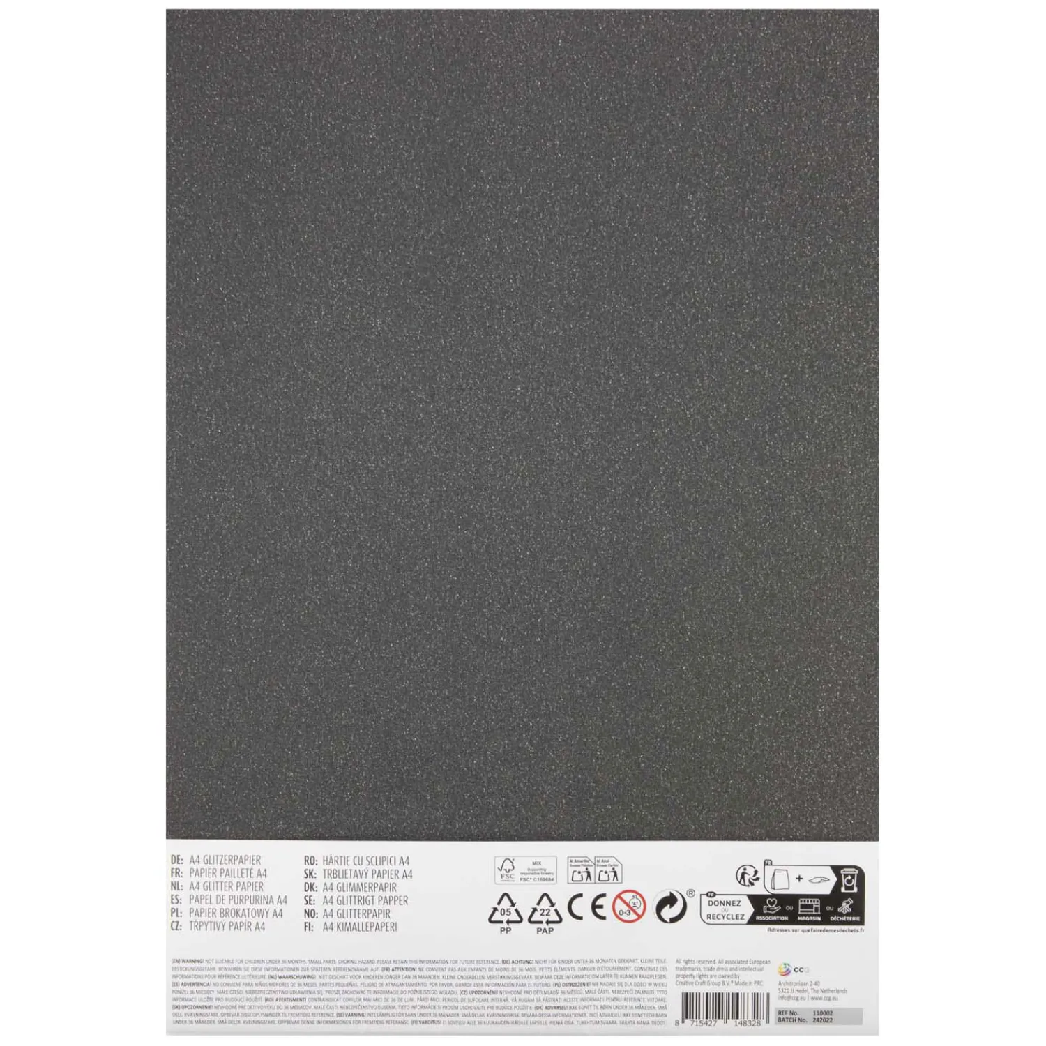 Creative craft group Glitter Papier A4, 8 Vellen en 8 Kleuren Sale