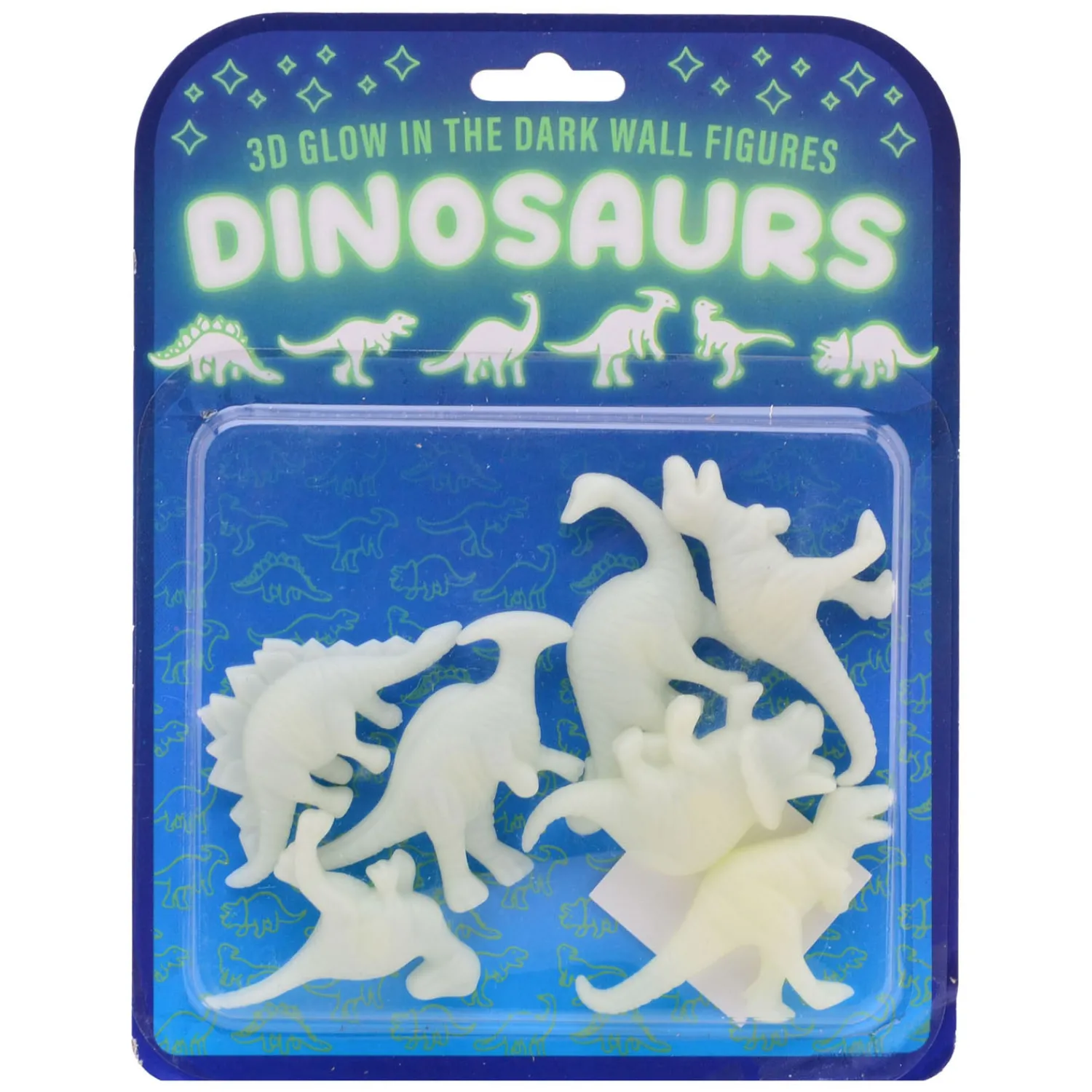 Glow in the dark 3D muur dino's, 7dlg.-Johntoy Clearance