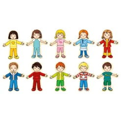 Houten Aankleedpuzzel Jongen en Meisje in Houten Box, 36st.>Goki Hot