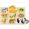 Houten Dieren Noppenpuzzel, 9st.>Goki