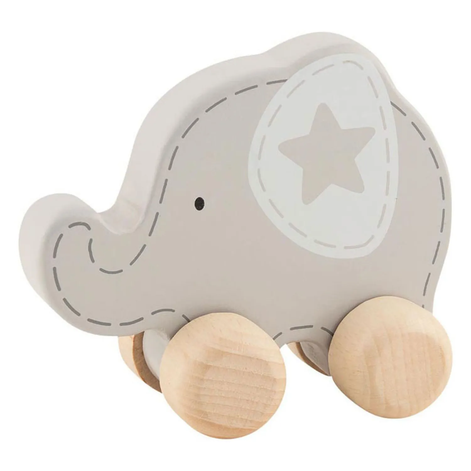 Houten Duwfiguur Olifant-Goki Hot