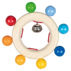 Houten Grijppring met Regenboog Kralen>Goki Discount