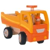 Goki Houten Kiepwagen Oranje met Draaibare Wielen Sale