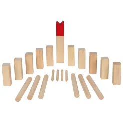 Houten Kubb Spel in Katoenen Zak, 21dlg.>Goki Outlet