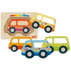 Houten Lagenpuzzel Auto, 5st.-Goki