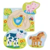 Goki Houten Lagenpuzzel Boerderijdieren, 10st. Clearance