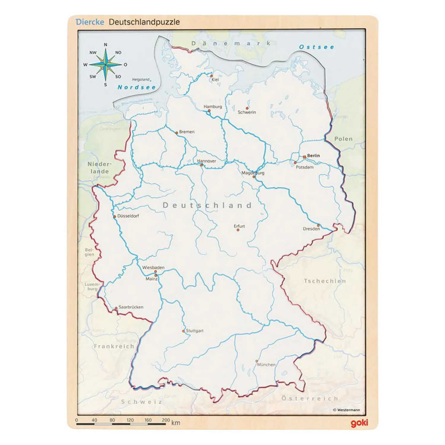 Houten Lagenpuzzel Duitsland, 98st.>Goki Discount