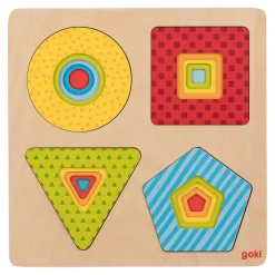 Houten Lagenpuzzel Geometrische Vormen, 16st.-Goki Best