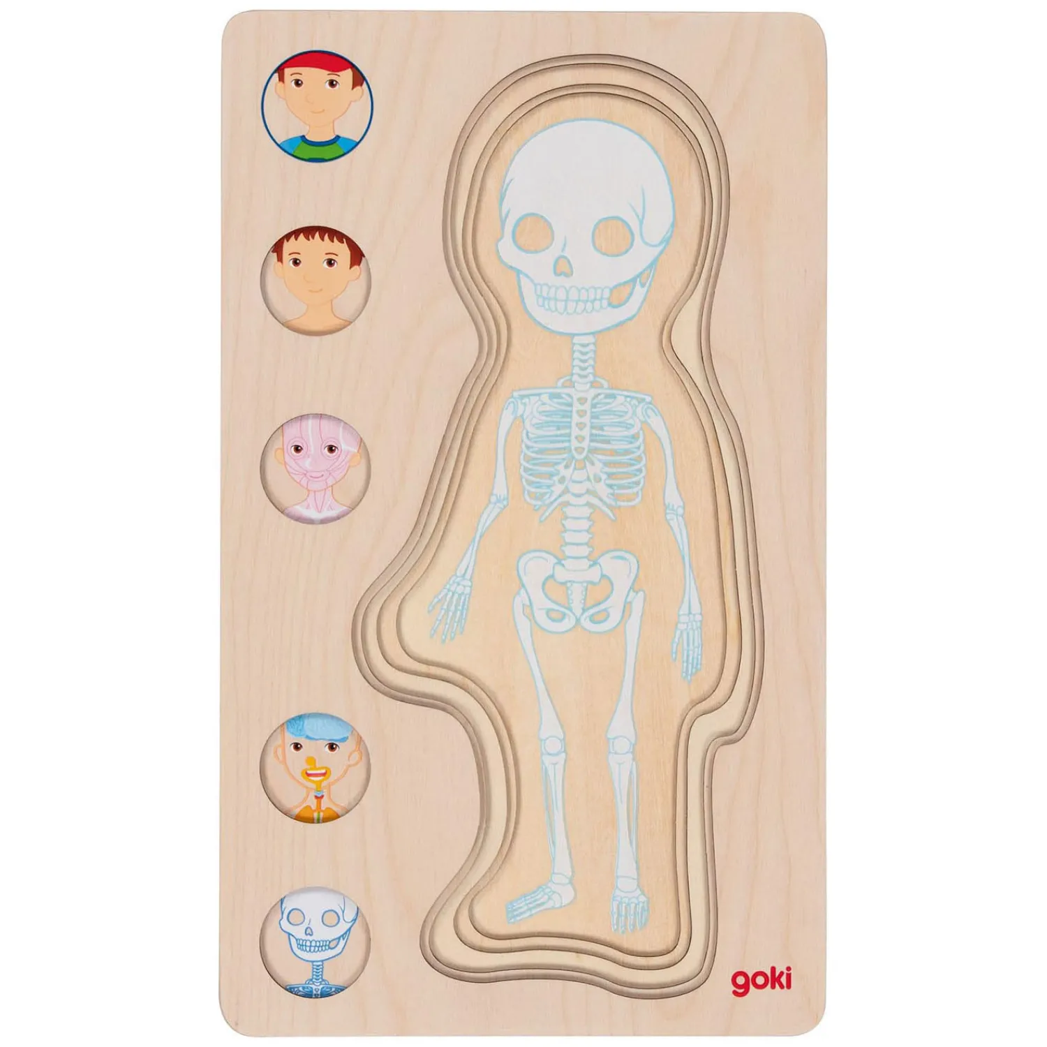 Houten Lagenpuzzel Menselijk Lichaam Jongen, 29st.-Goki Best