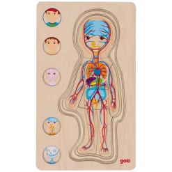 Houten Lagenpuzzel Menselijk Lichaam Jongen, 29st.-Goki Best