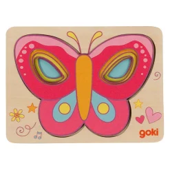 Goki Houten Lagenpuzzel Vlinder, 5st. New