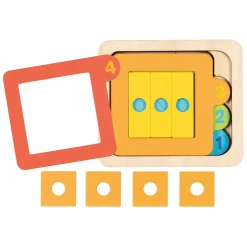 Houten Lagenpuzzel Vormen en Cijfers, 15st.>Goki Hot