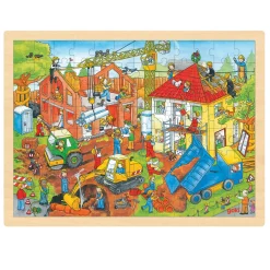 Goki Houten Legpuzzel - Bouwplaats, 96st. Hot