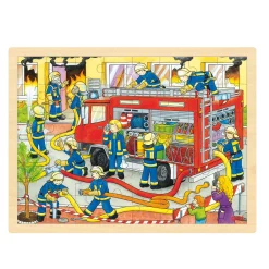 Goki Houten Legpuzzel - Brandweer, 48st. Clearance