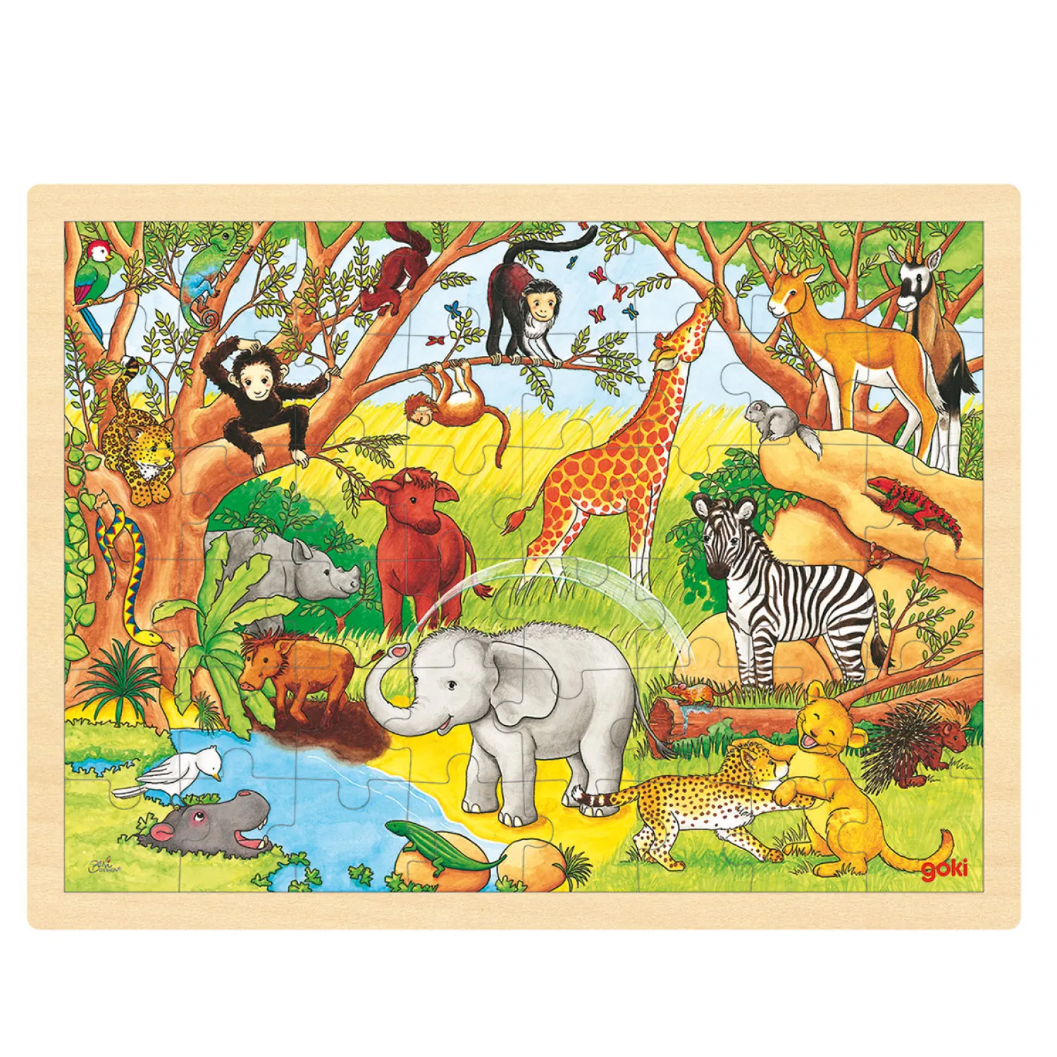 Houten Legpuzzel - Jungle, 48st.-Goki New