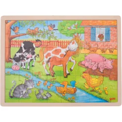 Houten Legpuzzel - Op de Boerderij, 48st.>Goki Discount