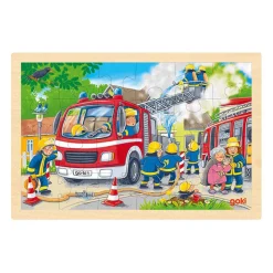 Houten Legpuzzel Brandweer, 24st.>Goki Outlet
