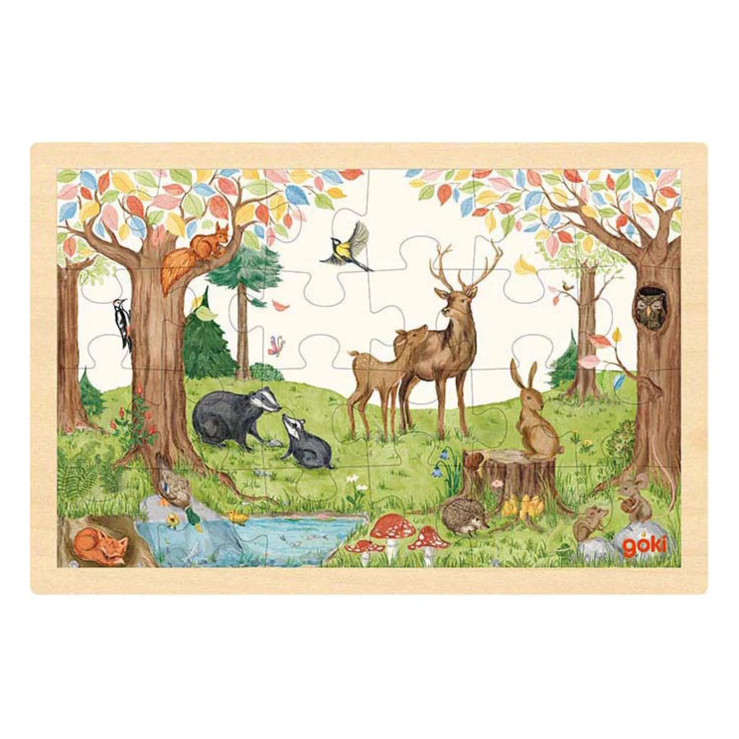 Houten Legpuzzel in het Bos, 24st.-Goki Discount