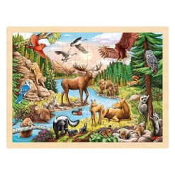 Goki Houten Legpuzzel Noord-Amerikaanse Wildernis, 96st. Clearance