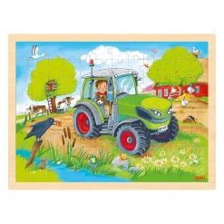 Houten Legpuzzel Tractor, 96st.>Goki Hot