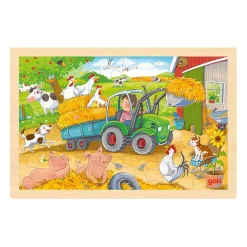Houten Legpuzzel Tractor, 24st.>Goki Outlet
