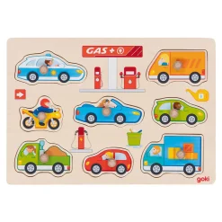 Houten Noppenpuzzel Bezinestation, 8st.-Goki Sale