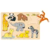 Houten Noppenpuzzel Wilde Jonge Dieren, 8st.>Goki