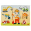 Houten Noppenpuzzel Bouwvakker, 8st.-Goki
