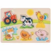 Goki Houten Noppenpuzzel Op de Boerderij, 6st.