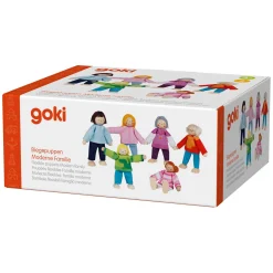 Goki Houten Poppenhuis Poppen Flexibel Moderne Familie, 6st. Hot