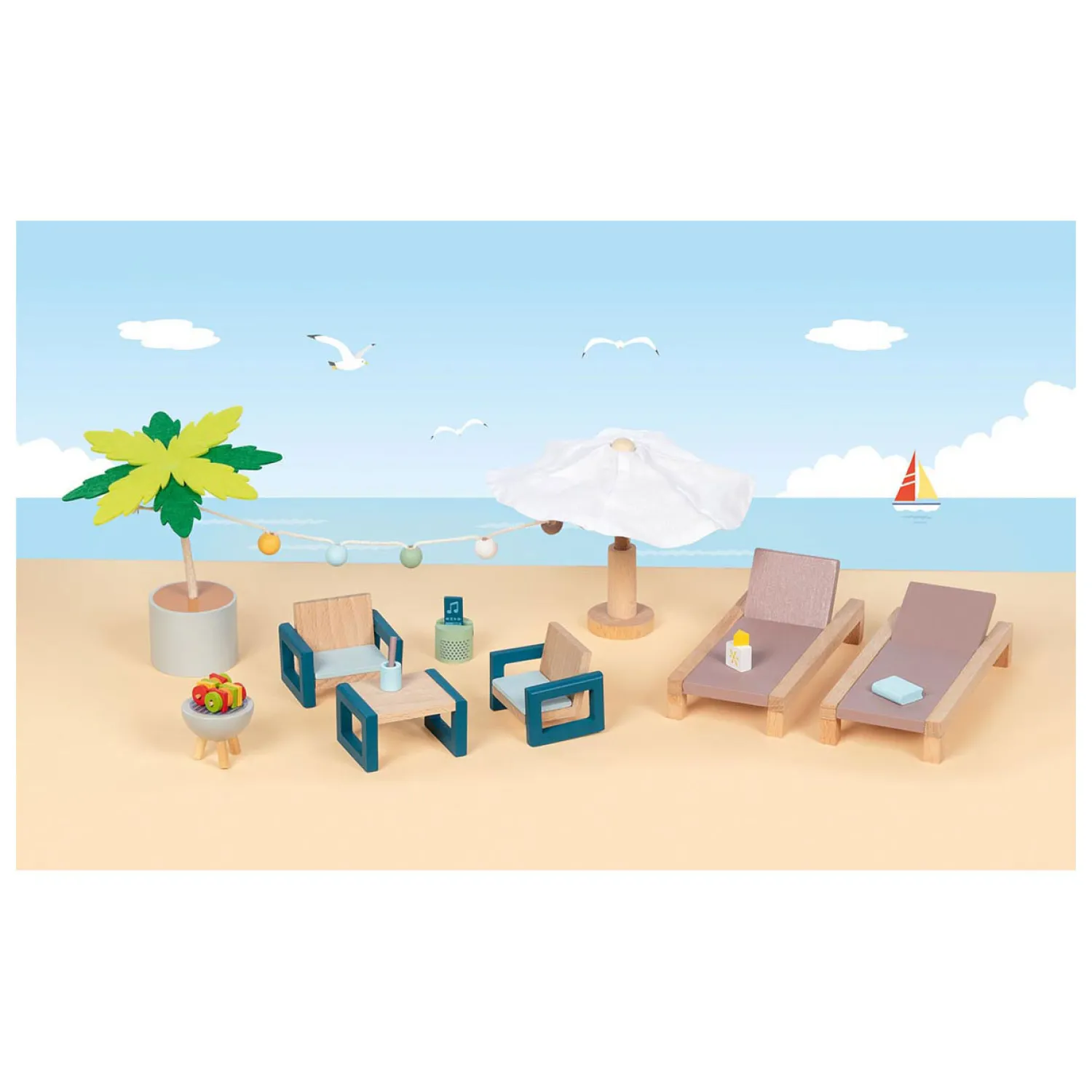 Houten Poppenhuis Tuinmeubelset Mallorca-Goki New