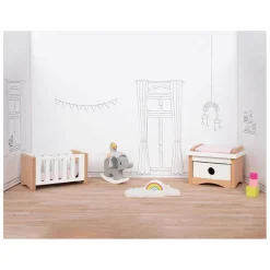 Houten Poppenmeubels Babykamer, 12dlg.-Goki
