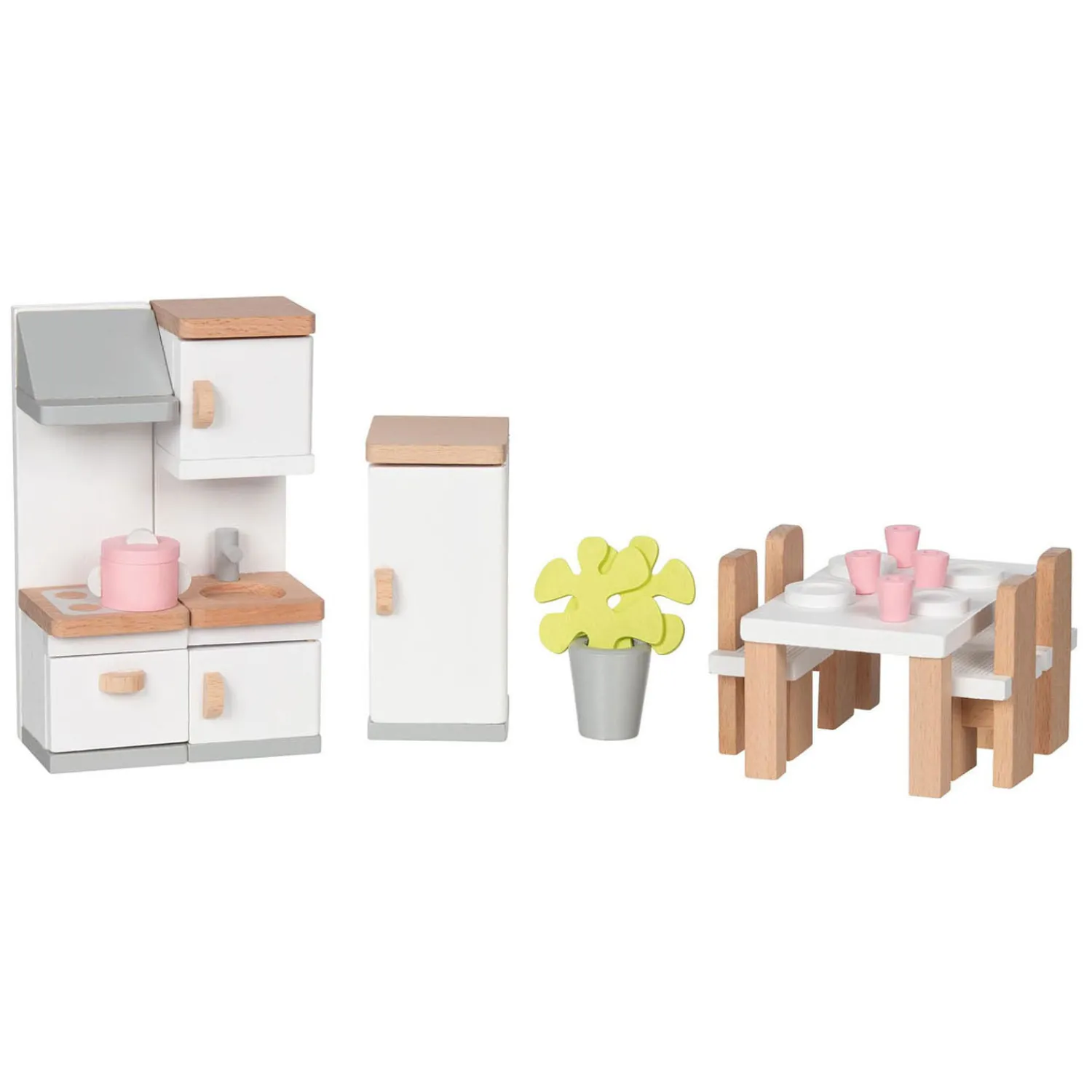 Houten Poppenmeubels Keuken, 20dlg.-Goki Best