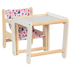 Houten Poppenstoel met Tafel 2in1-Goki Outlet