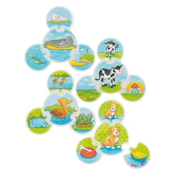 Goki Houten Puzzel Spel Dieren, 28dlg. New