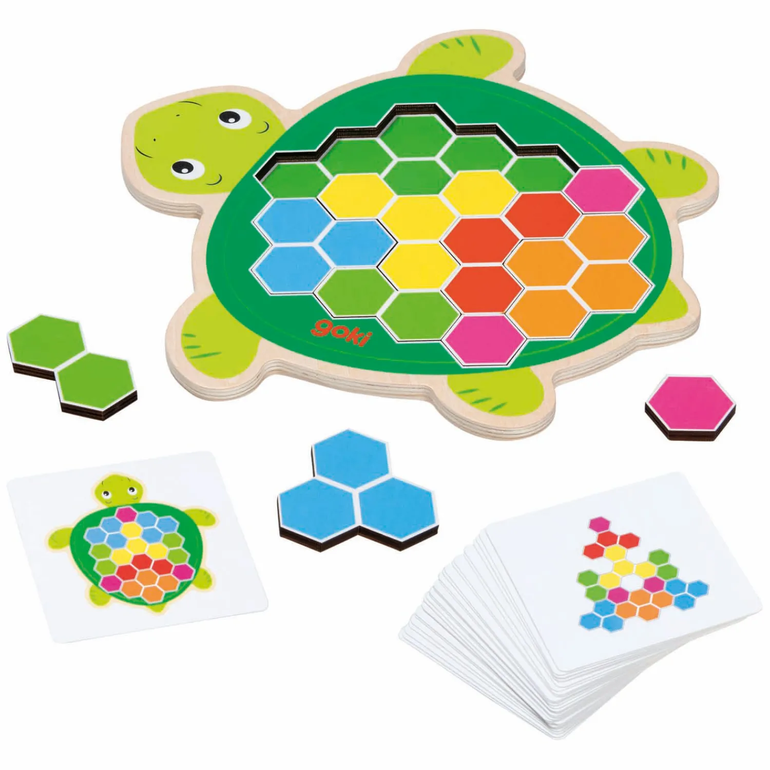 Goki Houten Schildpad Puzzelspel Rosy, 41st.