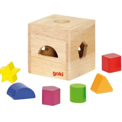 Houten Sorteerkubus met Blokken>Goki Clearance