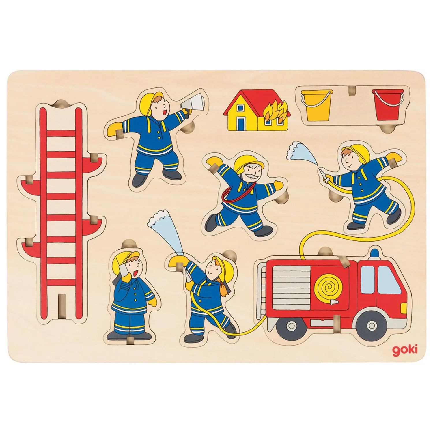 Houten Stapelpuzzel Brandweer, 8st.-Goki Clearance