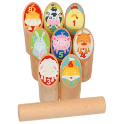 Goki Houten Viking Spel Dieren Kubb in Katoenen Zak Online