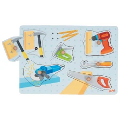 Houten Vormenpuzzel Gereedschap met Geluid, 6st.-Goki Online