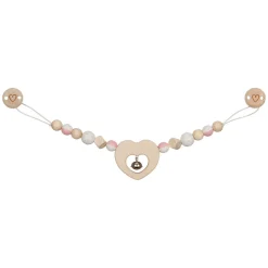 Houten Wandelwagenketting Hart met Clips>Goki