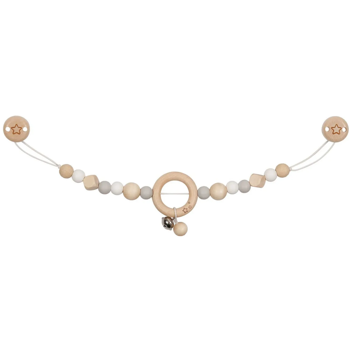 Goki Houten Wandelwagenketting Ster Grijs met Clips Hot