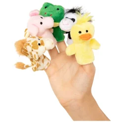 Pluche Vingerpop Dier, 6st.><noscript><img width=