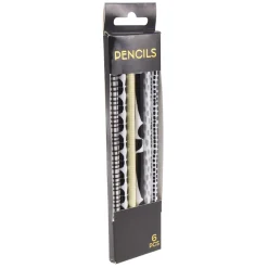 Grijze HB Potloden Zwart/Wit, 6st.> Outlet